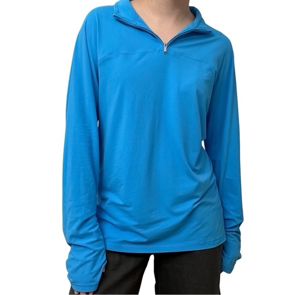 Lululemon Long Sleeve Athletic Shirt Sweatshirt Bright Blue Size Extra Large - Picture 1 of 5